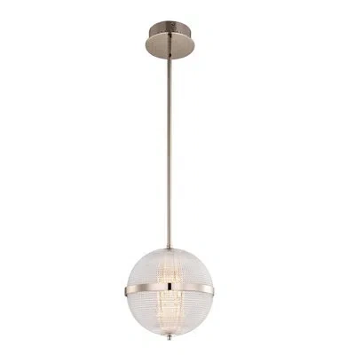 Kalco Portland 1 - Light Single Globe Pendant In Polished Nickel