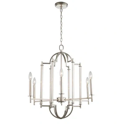 Kalco Provence 6 Lt Polished Nickel Chandelier