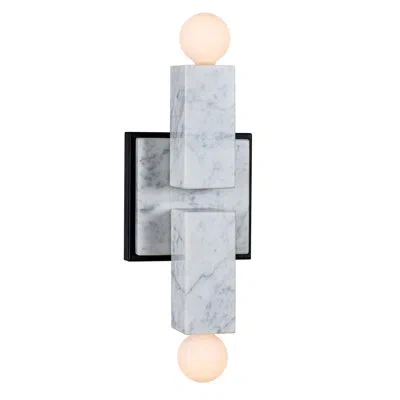 Kalco Quadra 2 Lt Matte Black Wall Sconce