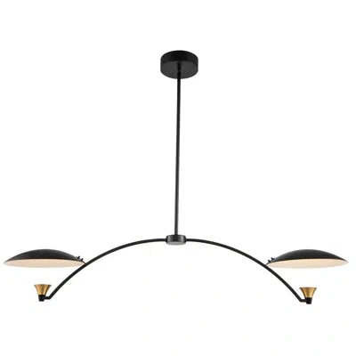 Kalco Redding 2 Lt Matte Black W/ Winter Brass Linear Pendant
