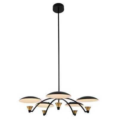 Kalco Redding 31-in Gold/matte Black Chandelier