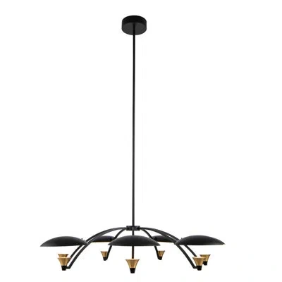 Kalco Redding 5 Lt Matte Black W/ Winter Brass Chandelier