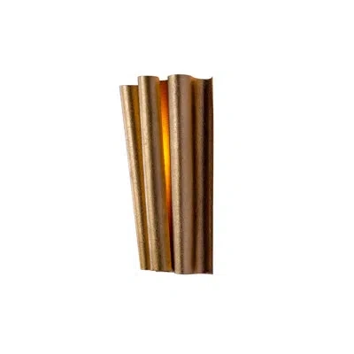 Kalco Ripple 2 Lt Bright Gold Wall Sconce  In Bright Gold Leaf;feuille D'or Vif