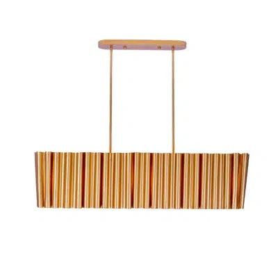 Kalco Ripple 6 Lt Bright Gold Linear Pendant  In Bright Gold Leaf