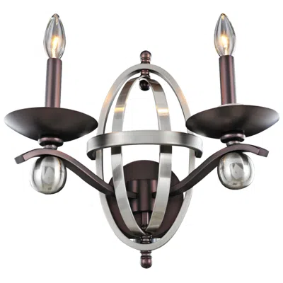 Kalco Rothwell 14 1/2" Satin Nickel 2-light Wall Sconce