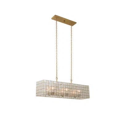 Kalco Roxy 6 Lt Oxidized Gold Leaf Linear Pendant