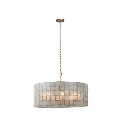 Kalco Roxy 8 Lt Oxidized Gold Leaf Chandelier