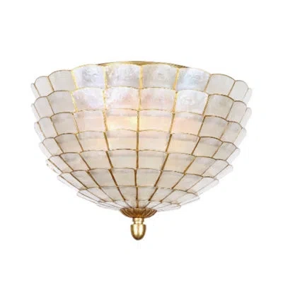 Kalco Samal 3 Lt Oxidized Gold Leaf Flush Mount