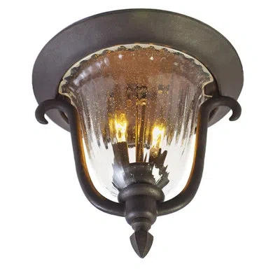 Kalco Santa Barbara 2-light Flush Mount In Burnished Bronze