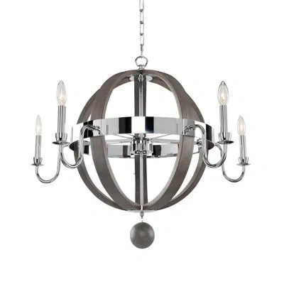 Kalco Sharlow 5 Lt Polished Chrome Chandelier