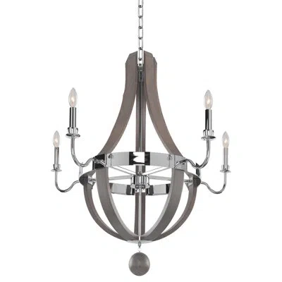 Kalco Sharlow 5 Lt Polished Chrome Chandelier