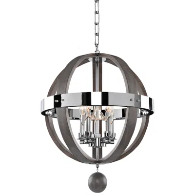 Kalco Sharlow Charcoal And Silverleaf Glass 19"w 5-light Pendant