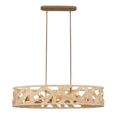 Kalco Soga 6 Lt Modern Gold And White Linear Pendant