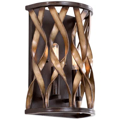 Kalco Soho 12"h Milk Chocolate Braided Iron Twist Wall Sconce