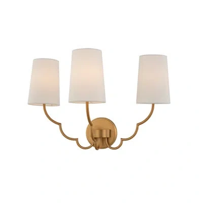 Kalco Sophia 3 Light Causal Luxury Sconce By  In Gold,white