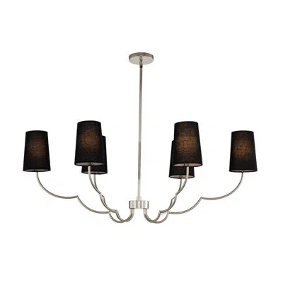 Kalco Sophia 6 Light Causal Luxury Island Light By  In Black,sliver