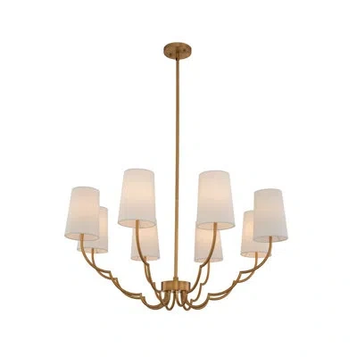 Kalco Sophia 8 Light Causal Luxury Chandelier By  In White,gold