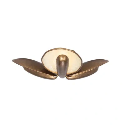 Kalco Spat 3 Lt Pearlized Antique Brass Flush Mount  In Bronze
