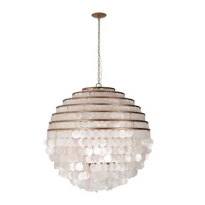 Kalco Sphere 6 Lt Pearlized Antique Brass Pendant