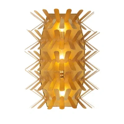 Kalco Spur 3 Lt Oxidized Gold Leaf Wall Sconce