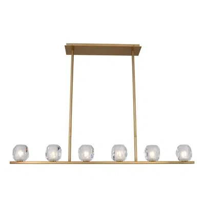 Kalco Stella 6 Lt Winter Brass Linear Pendant