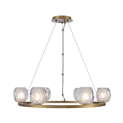 Kalco Stella 6 Lt Winter Brass Multi-pendant  In Solid Brass