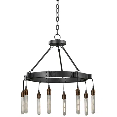 Kalco Stuyvesant 24" Wide Matte Gun Metal 8-light Ring Chandelier