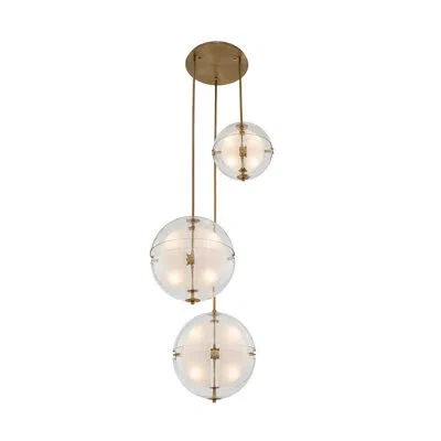 Kalco Sussex 3 Lt Winter Brass Multi-pendant