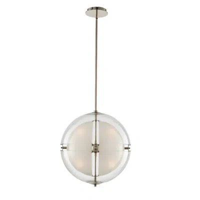 Kalco Sussex 4 - Light Single Globe Pendant In Polished Nickel