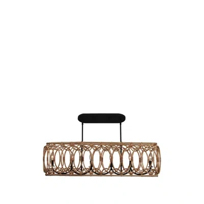 Kalco Tablas 6 Lt Matte Black Linear Pendant