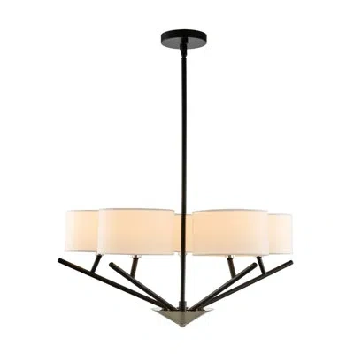 Kalco Tahoe 4 Lt Matte Black W/ Polished Nickel Chandelier