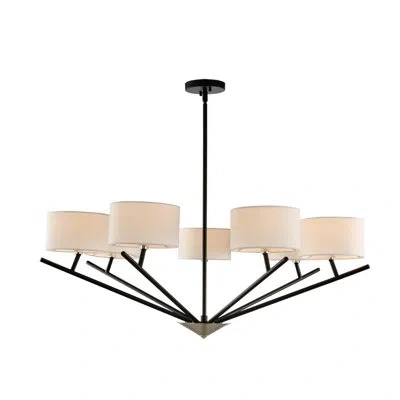 Kalco Tahoe 7 Lt Matte Black W/ Polished Nickel Chandelier