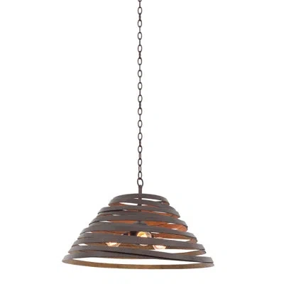 Kalco Tempest 3 Lt Antique Bronze W/ Antique Gold Pendant