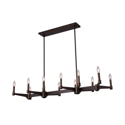 Kalco Tono 12 Lt Vintage Bronze Linear Pendant