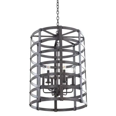 Kalco Townsend 6 Lt Vintage Iron Pendant