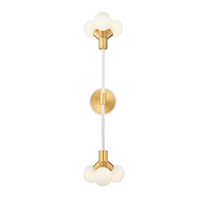 Kalco Tres 6 Lt White And New Brass Wall Sconce