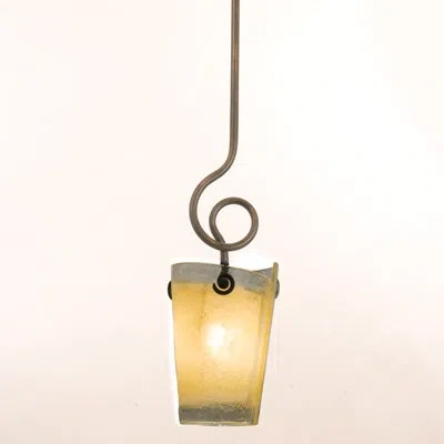 Kalco Tribecca 1 - Light Single Cylinder Pendant In Antique Copper,side Glass,extra Large Frost