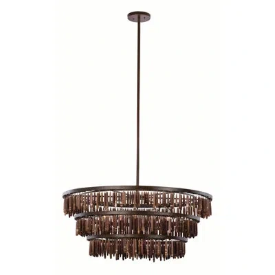 Kalco Unie 6 - Light Shaded Tiered Chandelier