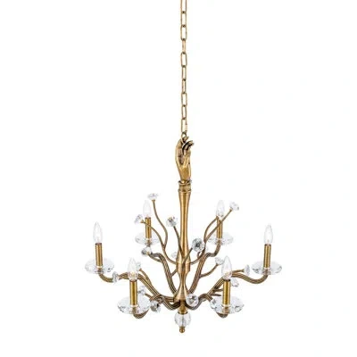 Kalco Venus 6 Lt Historic Brass Chandelier  In Solid Brass