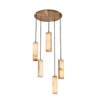 Kalco Vertical 5 Lt Winter Brass Multi-pendant