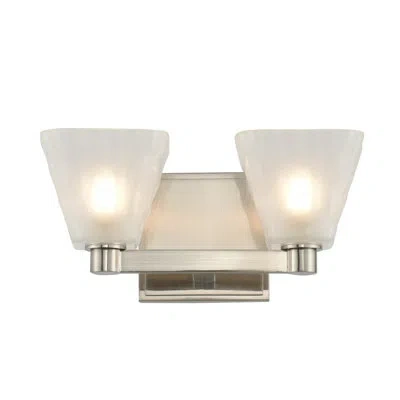 Kalco Weston 2 Lt Glazed Nickel Bath Wall Sconce