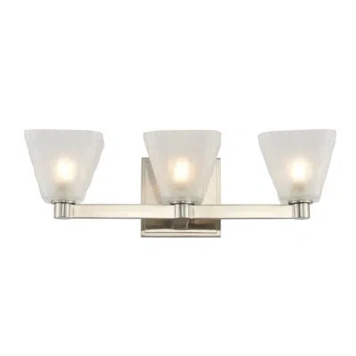 Kalco Weston 3 Lt Glazed Nickel Vanity Light