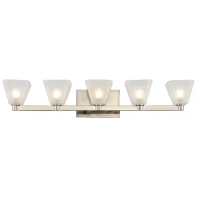 Kalco Weston 30" Wide Glazed Nickel 5-light Led Bath Light