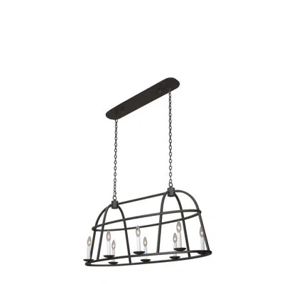 Kalco Wickenburg 8 Lt Black Iron Linear Pendant