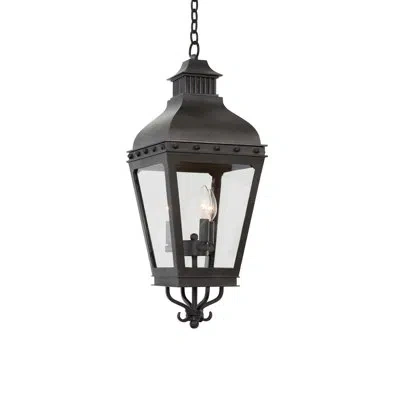 Kalco Winchester Outdoor 3 Lt Aged Iron Pendant