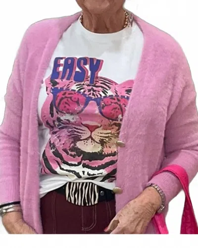 Kaleidoscope Accessories Short Fuzzy Cardigan In Pink