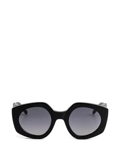 Kaleos Almeida Geometric-frame Sunglasses In Black