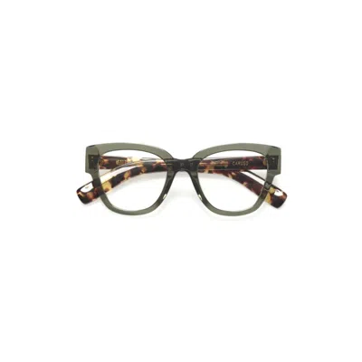 Kaleos Caruso Square Frame Eyeglasses With Olive Green Front In Pattern