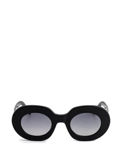 Kaleos Darling Oval-frame Sunglasses In Black