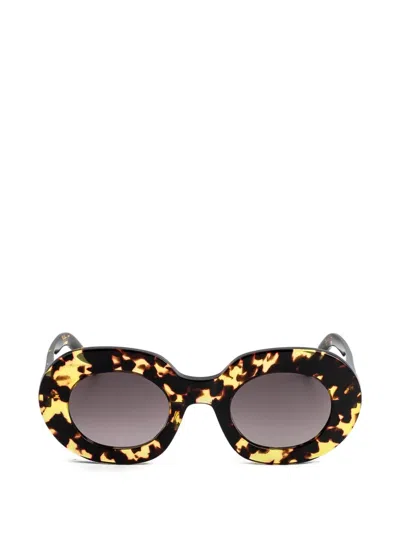 Kaleos Darling Oval-frame Sunglasses In Brown